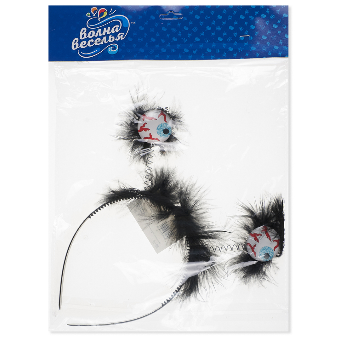 Ободок, Страшные глаза, Черный/Белый, 1 шт. 