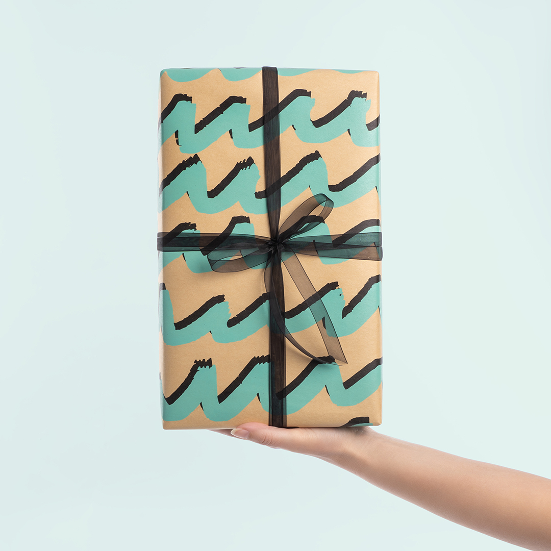 Упаковочная бумага, Крафт (0,7*1 м) Волны, 1 шт.