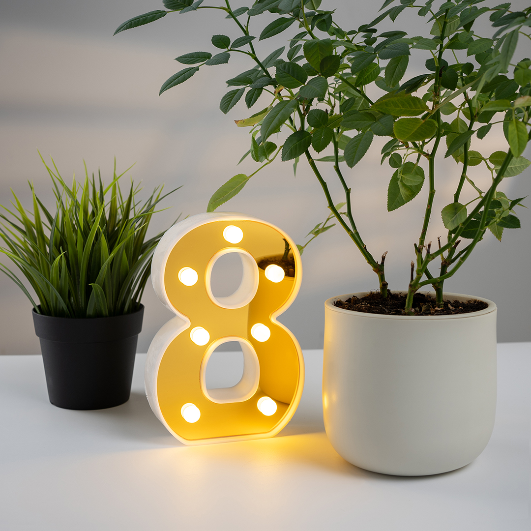 Световая фигура Цифра, 8, 16 см. Золото, 1 шт.