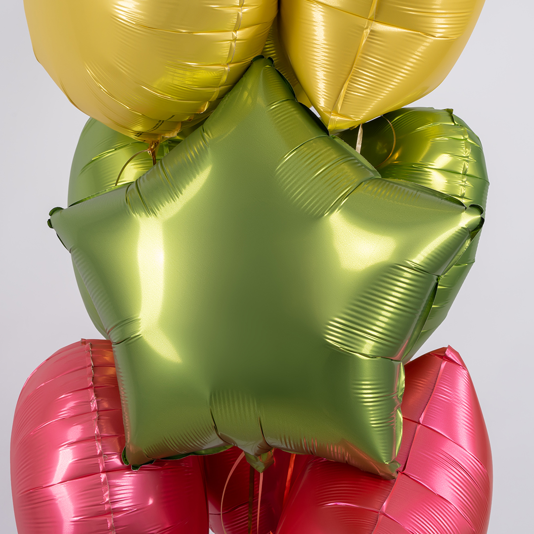 Шар (18''/46 см) Звезда, Зеленый чай, Сатин, 1 шт.