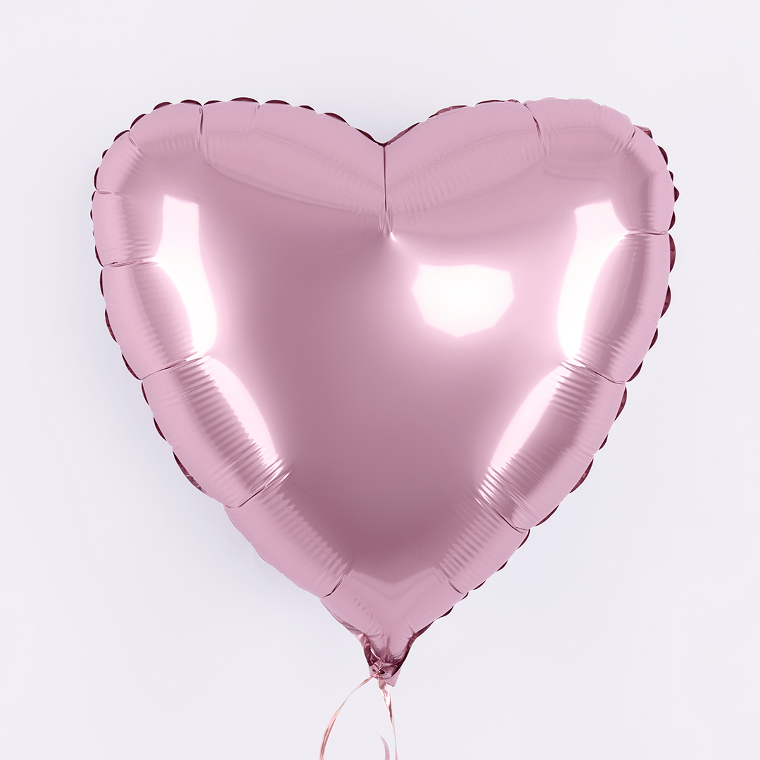 Шар (32''/81 см) Сердце, Розовый, Макарунс, 1 шт.