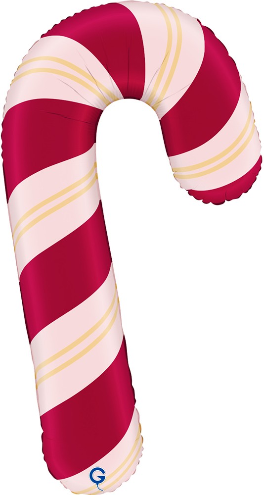 Шар (35''/89 см) Фигура, Леденец трость, Красный, Сатин, 1 шт. в уп.