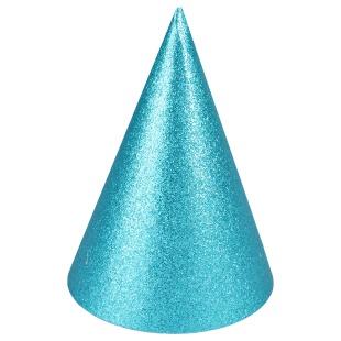 Колпаки, Голубой, с блестками, 16 см, 6 шт. в упак. 