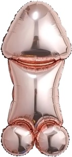 Шар (39''/99 см) Фигура, Мистер Пи-Пи, Дизайн НЮ, Розовое Золото, 1 шт. в уп. (цв.этик.)