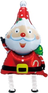 Шар 3D (35''/89 см) Ходячая Фигура, Дед Мороз, 1 шт. в уп.