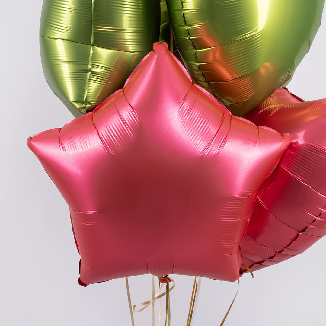 Шар (18''/46 см) Звезда, Ягодная помада, Сатин, 1 шт.