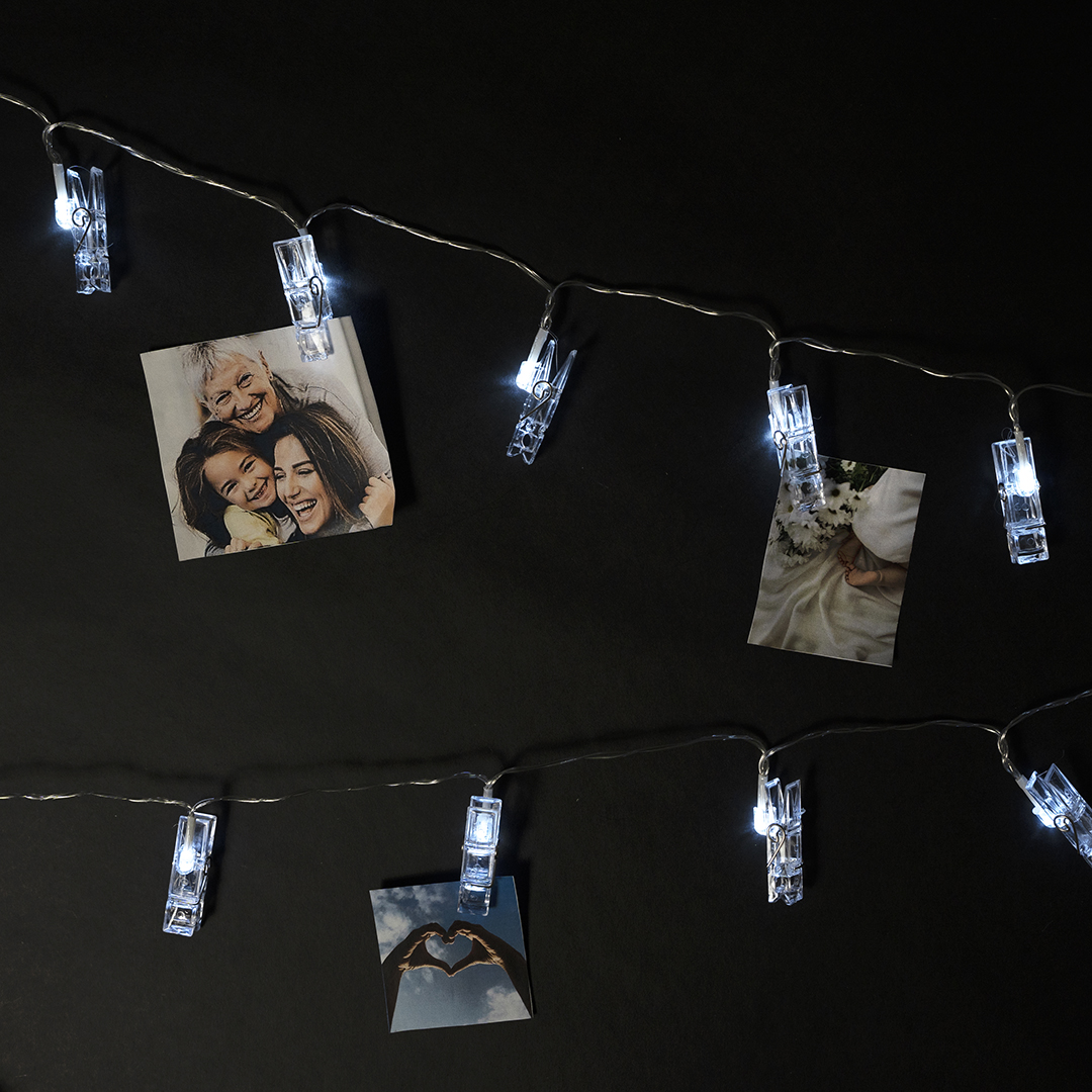 Светодиодная гирлянда Прищепки, 20 Led, IP14, 3 м. Белый, 1 шт.