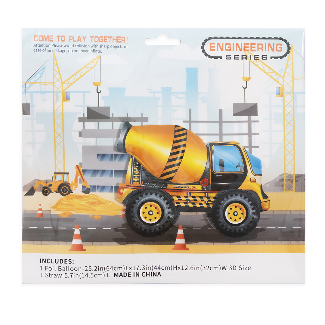 Шар 3D (30''/76 см) Фигура, Бетономешалка, 1 шт. в уп.