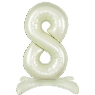 Шар (32''/81 см) Цифра на подставке, 8, Белый песок, 1 шт. в уп.