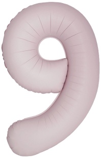 Шар (40''/102 см) Цифра, 9 Slim, Пыльная роза, Сатин, 1 шт. в уп.