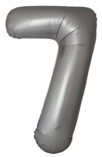 Шар (40''/102 см) Цифра, 7 Slim, Лунное Серебро, Матовый, 1 шт.