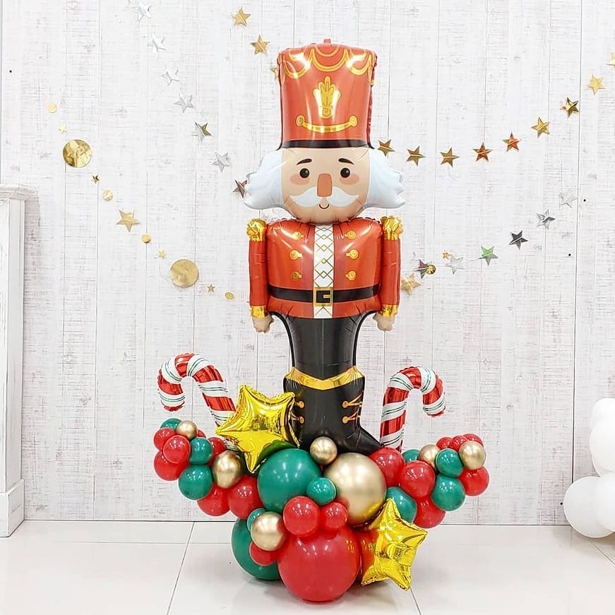 Шар (16''/41 см) Мини-фигура, Щелкунчик, Красный, 1 шт.