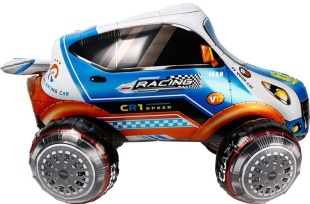 Шар (41''/104 см) Фигура 3D, Джип Ралли-рейд (белый спойлер), 1 шт. в уп.