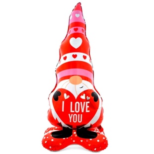 Шар 3D (58''/147 см) Фигура на подставке, Гном с сердечком, 1 шт. в уп.