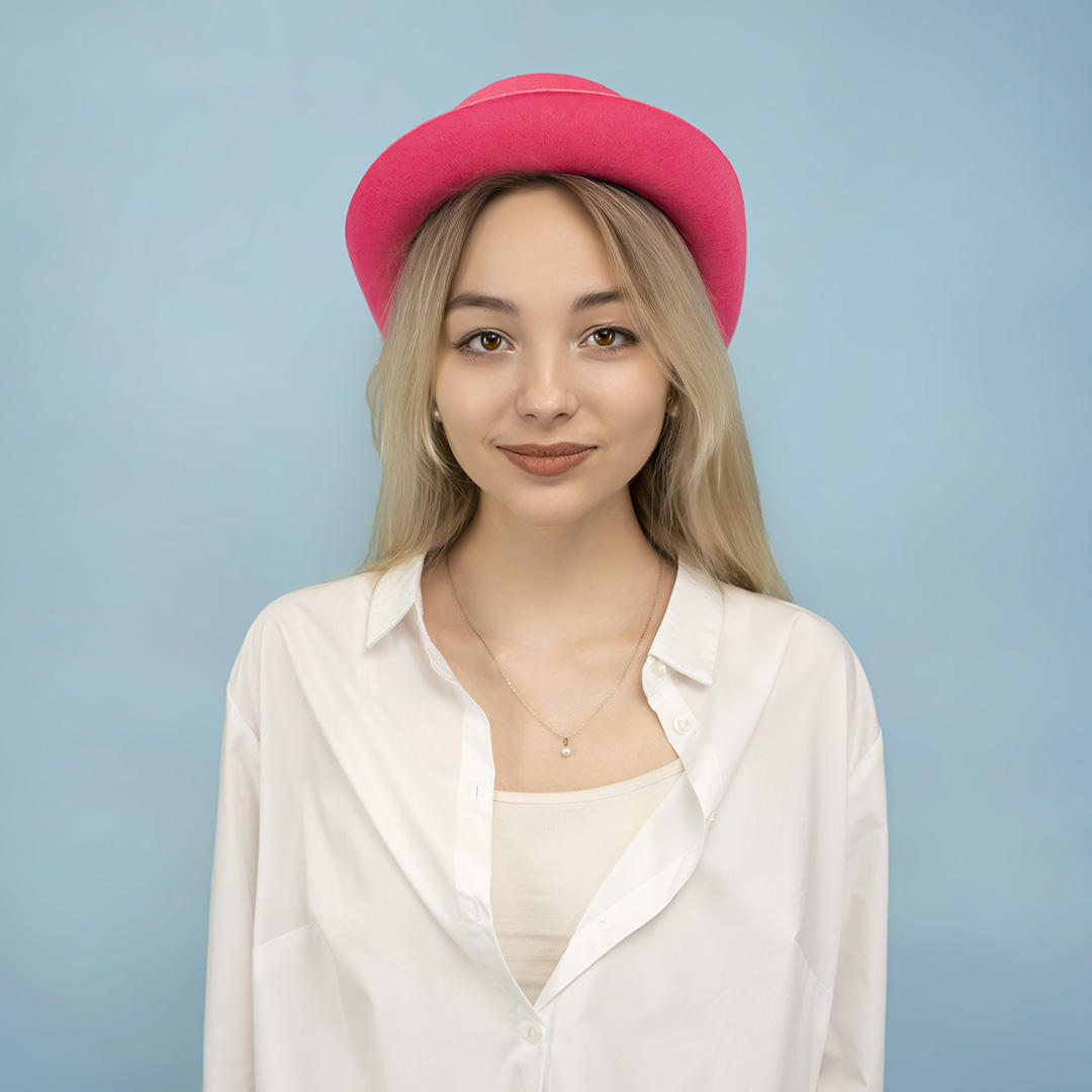 Шляпа Котелок, фетр, Ярко-розовый, 56-58 разм., 1 шт. 