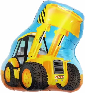 Шар (24''/61 см) Фигура, Экскаватор, Желтый, 1 шт. в уп.