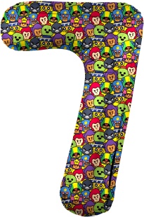 Шар (34''/86 см) Цифра, 7 Game Party, 1 шт. в уп.