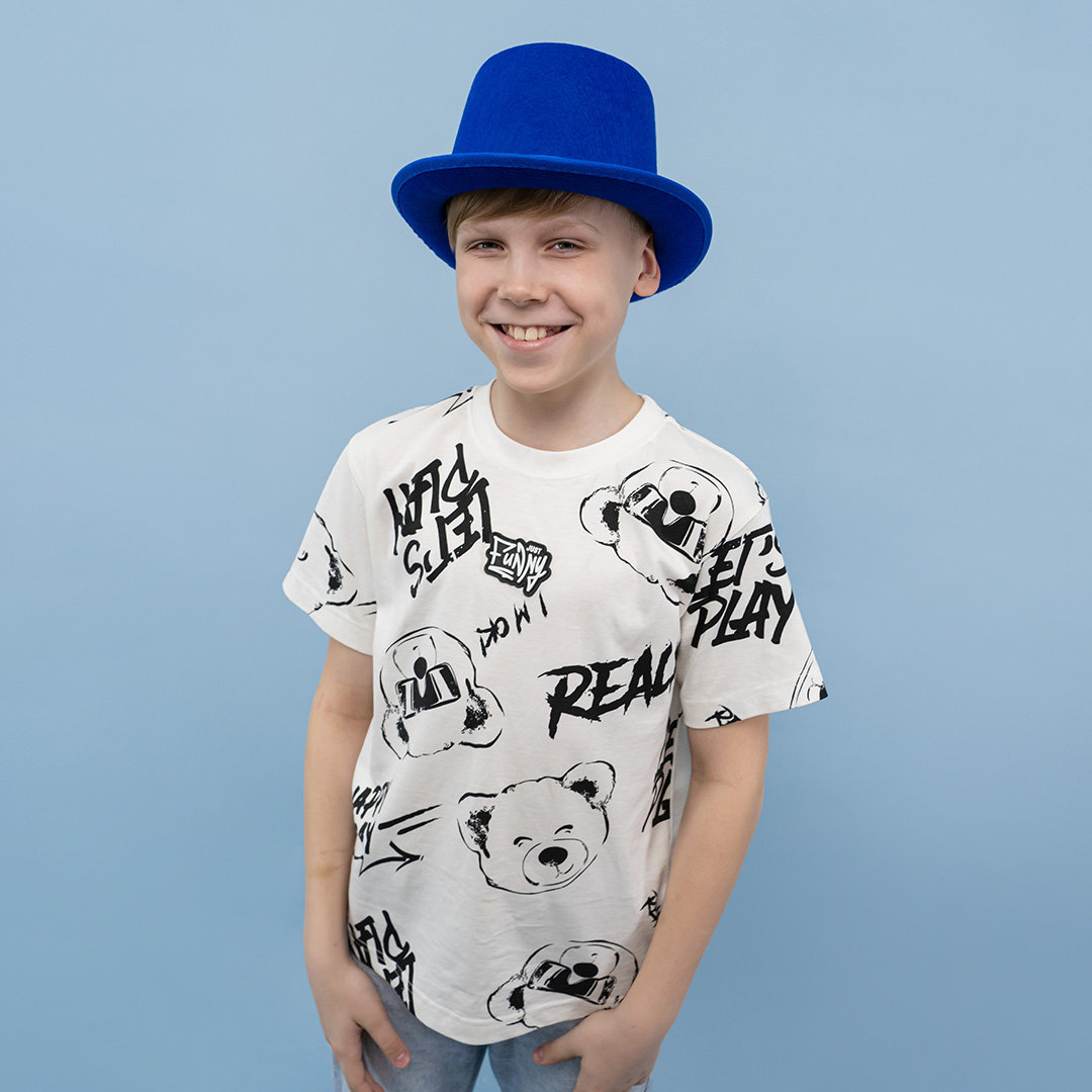 Шляпа, Цилиндр, фетр, Синий, 56-58 разм., 1 шт. 