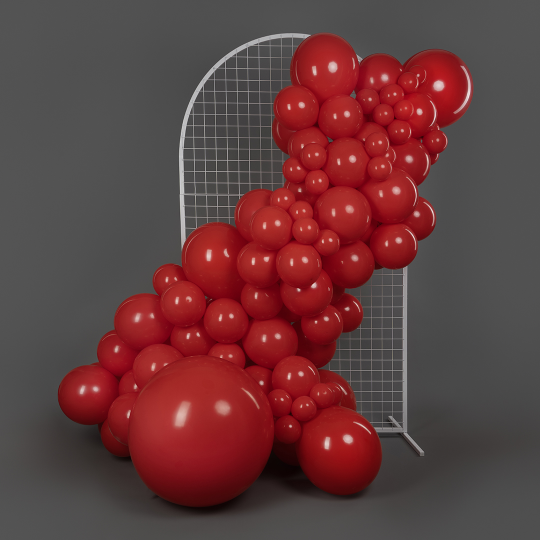 Шар (12''/30 см), Королевский красный, пастель, 100 шт.