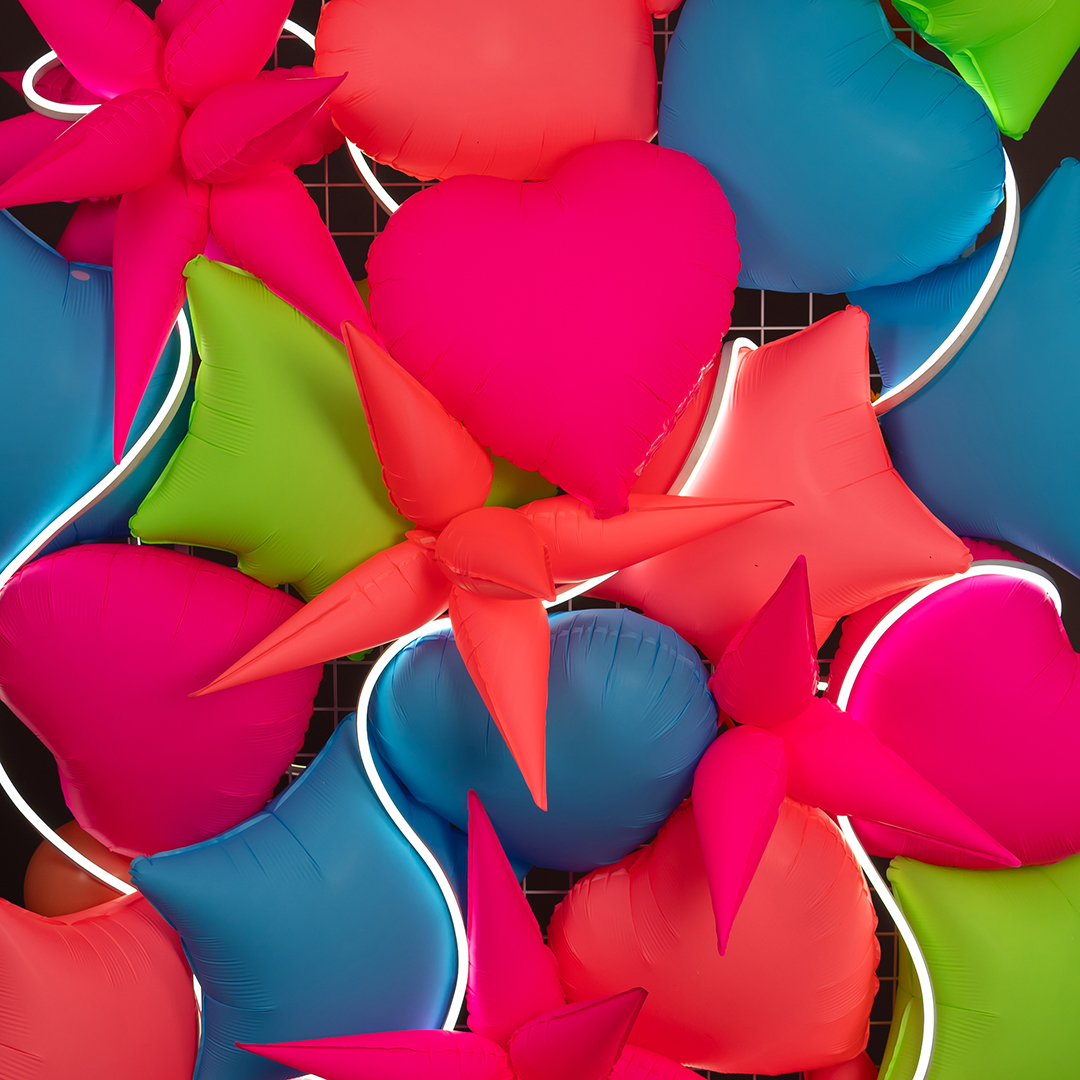 Шар (18''/46 см) Звезда, Розовый, Неон, 1 шт.