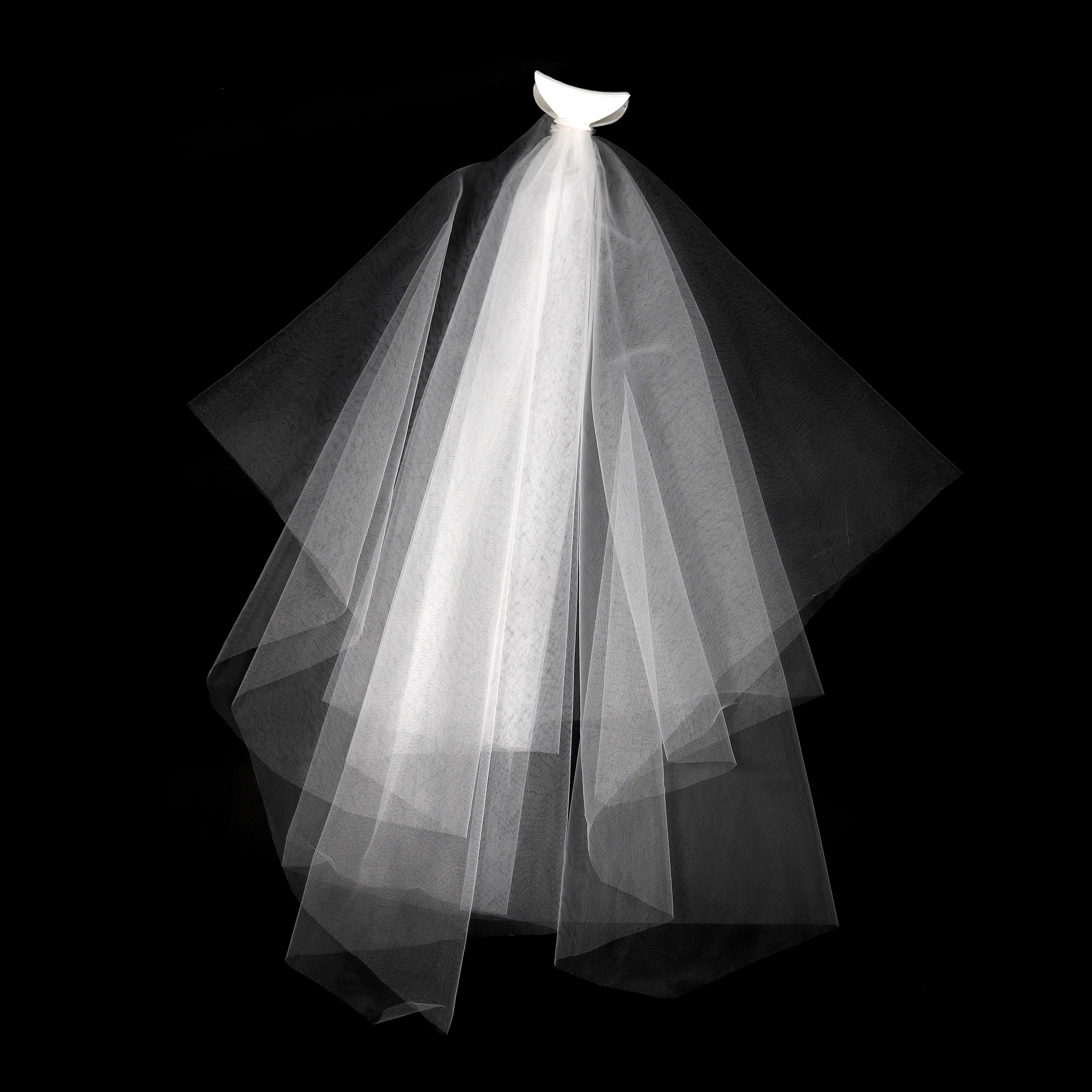 Фата с заколкой-крабом, Белый, 75 см, 1 шт. 