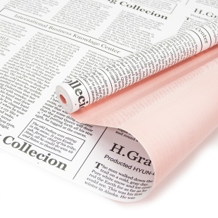 Упаковочная матовая пленка 60мкм (0,6*8,5 м) Газета Экспресс, Коралловый, 1 шт.