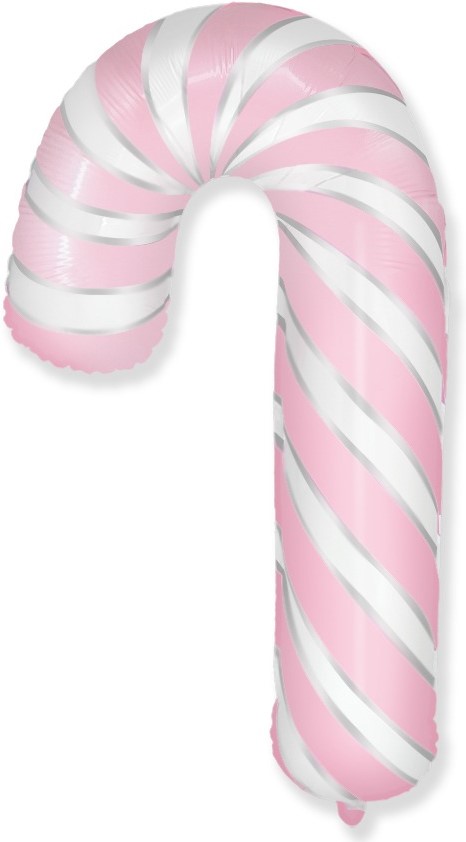 Шар (39''/99 см) Фигура, Леденец трость, Розовый, 1 шт.