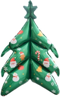 Шар (61''/155 см) Фигура 3D, Новогодняя елка, 1 шт. в уп.