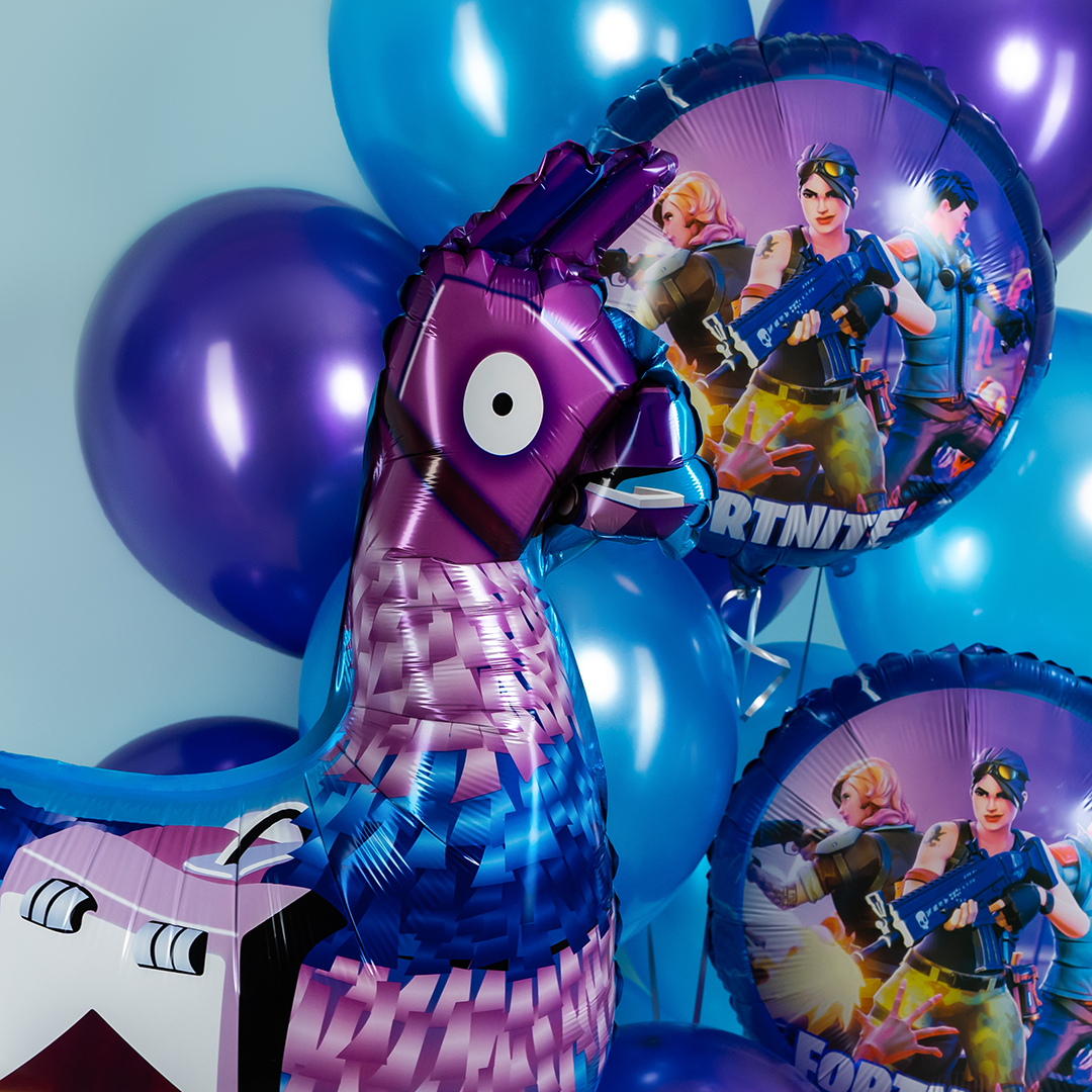 Шар (30''/76 см) Фигура, Лама с припасами, Сиреневый, 1 шт.