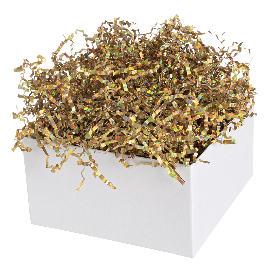 Наполнитель для коробок, Подарочная Классика, ПП, Золото, Голография, 50 г.