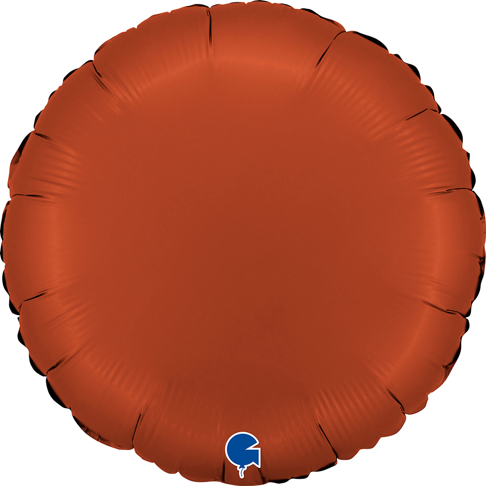 Шар (18''/46 см) Круг, Кирпично-красный, Сатин, 1 шт.