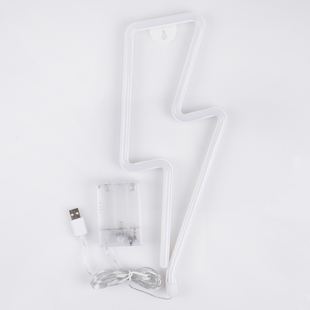 Световая фигура Молния, 13*34 см. Теплый белый, 1 шт.