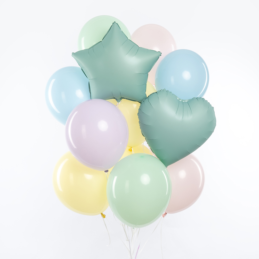Шар (18''/46 см) Звезда, Нежная мята, Сатин, 1 шт.