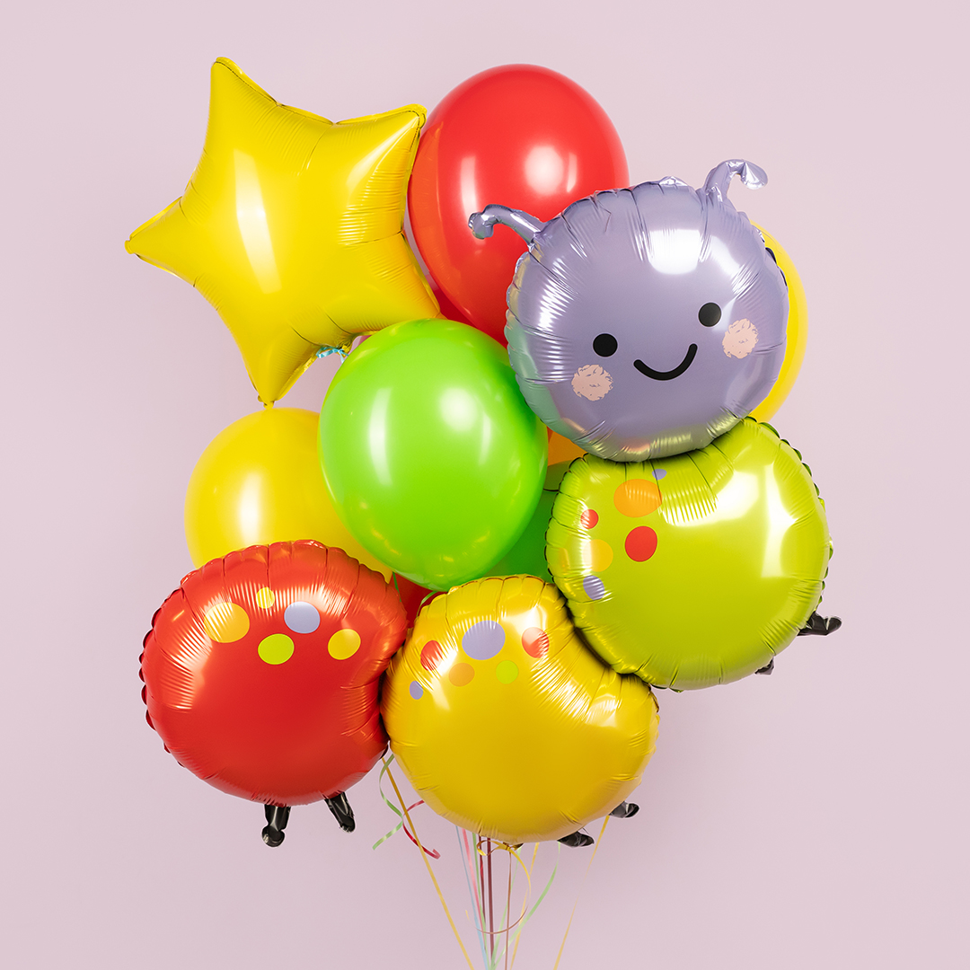 Шар (39''/99 см) Фигура, Яркая гусеница, 1 шт. в уп.