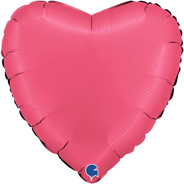 Шар (18''/46 см) Сердце, Ягодная помада, Сатин, 1 шт.