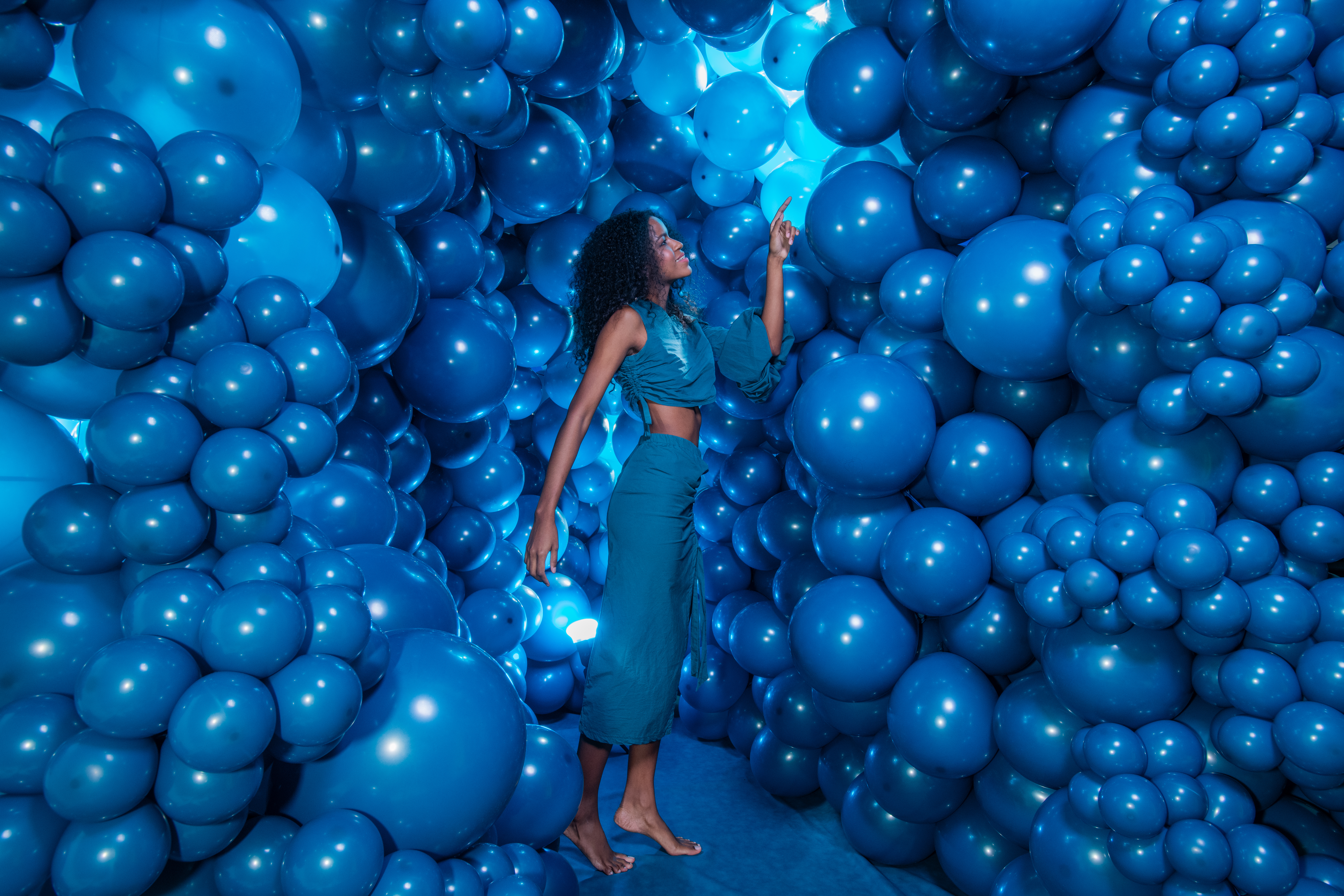 Шар (12''/30 см) Линколун, Глубокий бирюзовый (035), пастель, 50 шт.