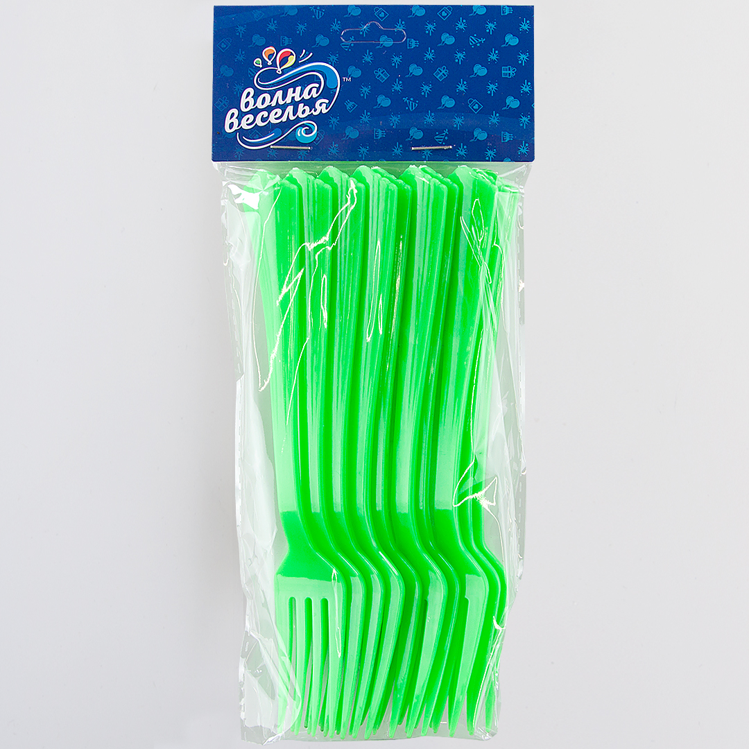 Вилки, Премиум, Зеленый, 17 см, 10 шт. в упак. 