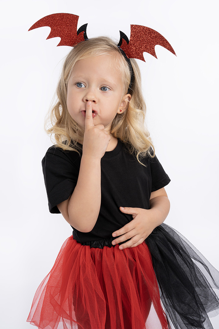 Набор (ободок и юбочка), Чертенок, Красный/Черный, 1 шт. 