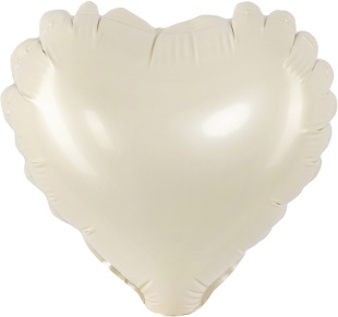Шар с клапаном (5''/13 см) Микро-сердце, Кремовый, Сатин, 1 шт.