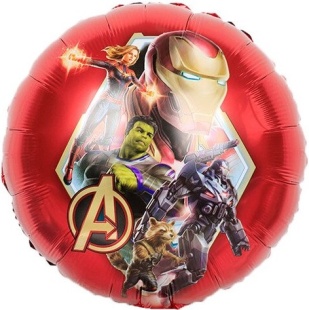 Шар (18''/46 см) Круг, Герои Марвел, Мстители, Красный, 1 шт.