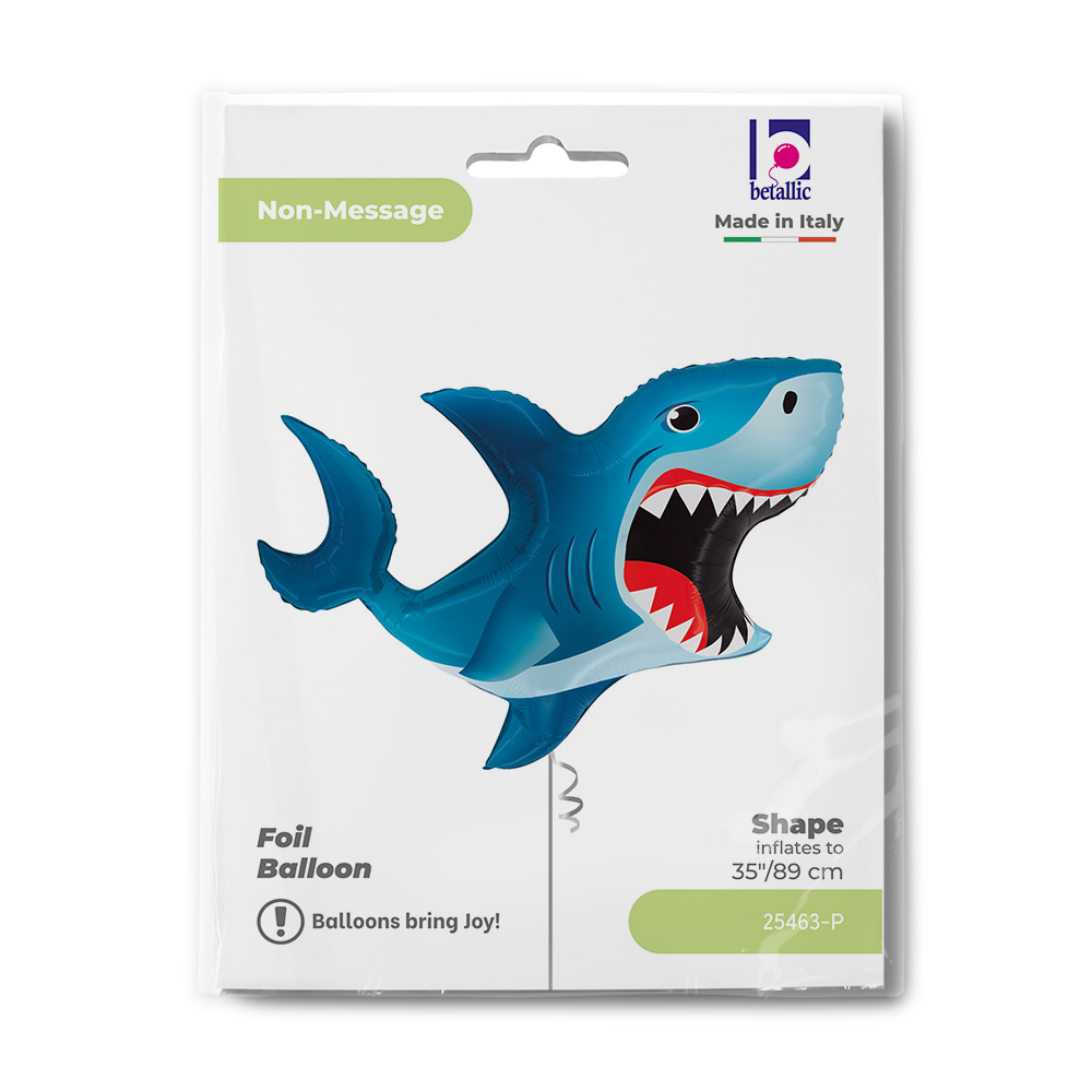 Шар (35''/89 см) Фигура, Зубастая акула, 1 шт. в уп.