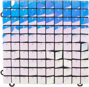 Декоративная панель Пайетки, Жемчужный перелив, 30*30 см. Голубой, Перламутр, 1 шт.