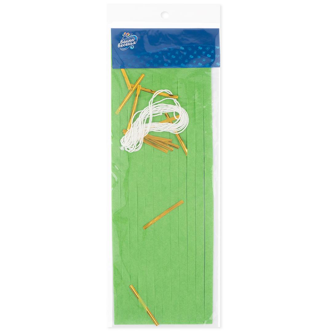 Гирлянда Тассел, Зеленый, 35*12 см, 12 листов.