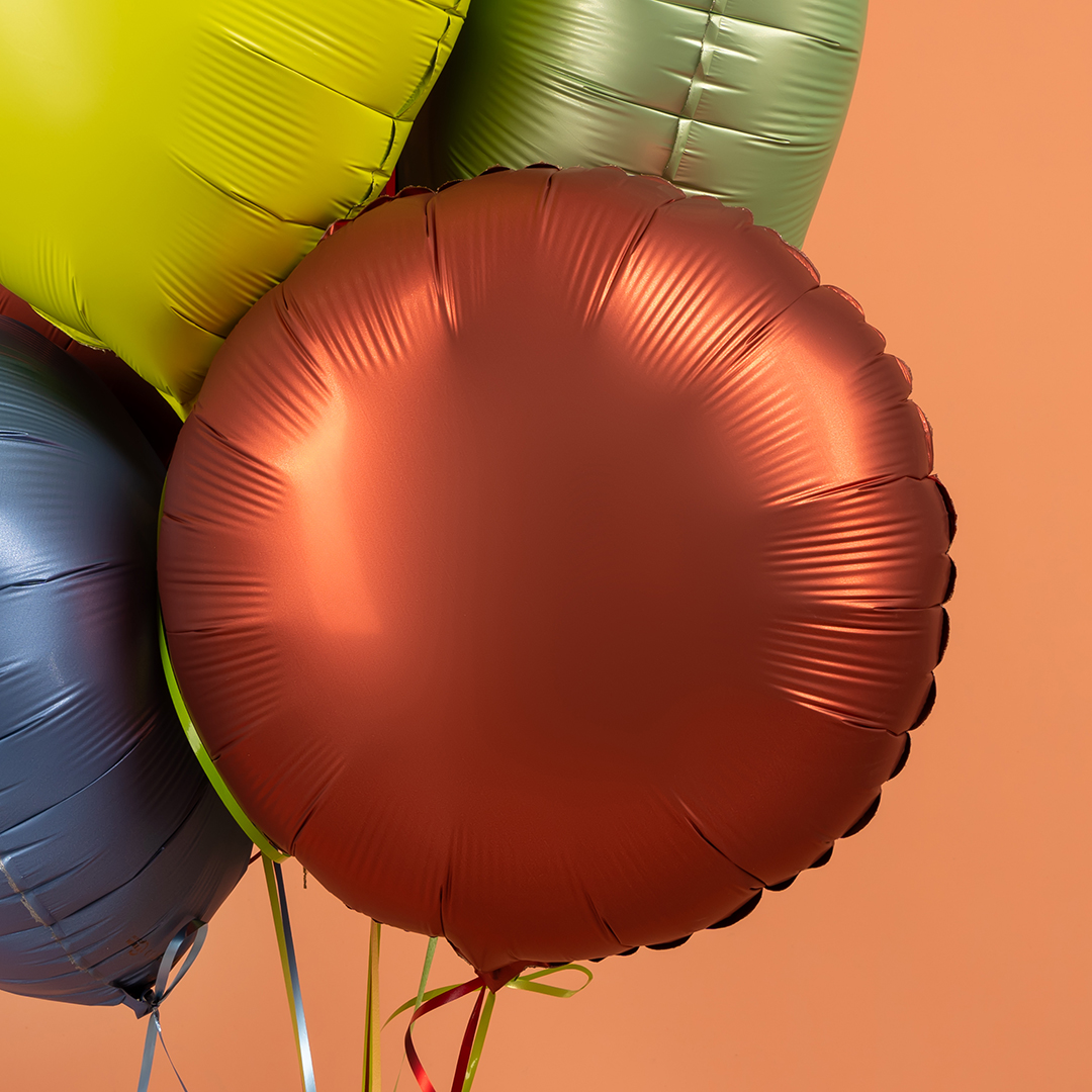 Шар (18''/46 см) Круг, Кирпично-красный, Сатин, 1 шт.