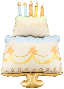 Шар (41''/104 см) Фигура, Праздничный торт, Сатин, 1 шт. в уп.