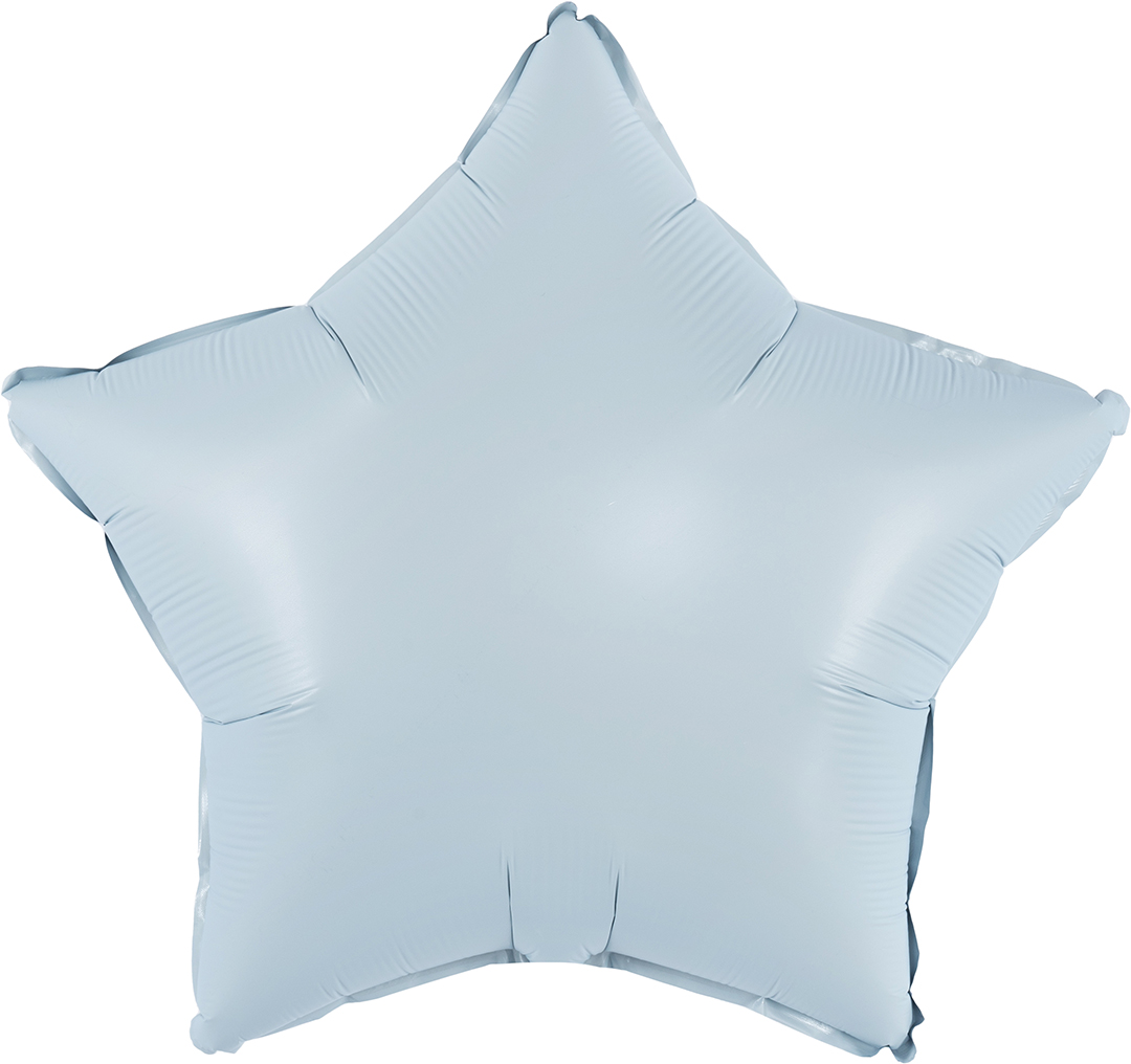 Шар (18''/46 см) Звезда, Голубой, Сатин, 1 шт.