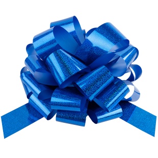 Бант Шар, Синий, Голография, 36 см, 1 шт. в упак. 