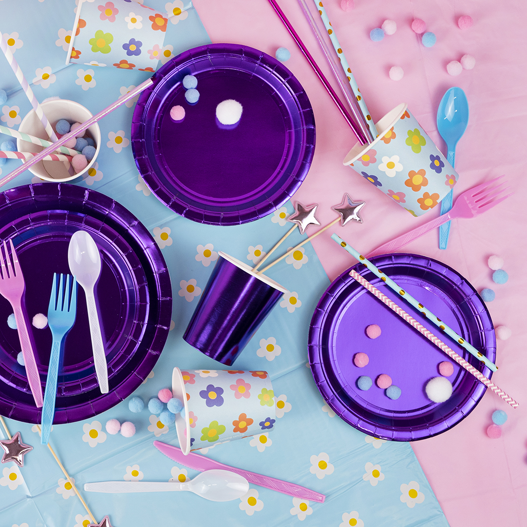 Стаканы (250 мл) Фиолетовый, Металлик, 6 шт.