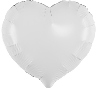 Шар (18''/46 см) Сердце, Белый, 1 шт.