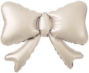 Шар с клапаном (20''/51 см) Фигура, Бант (надув воздухом), Белый песок, Сатин, 1 шт. в уп.